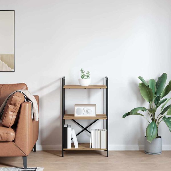 vidaXL Knjižna polica Umetni hrast 56 x 34 x 96 cm Konstruiran les