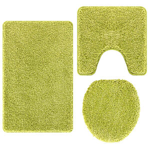 vidaXL Set protidrsnih kopalnih preprog 3 pcs Zelena PP