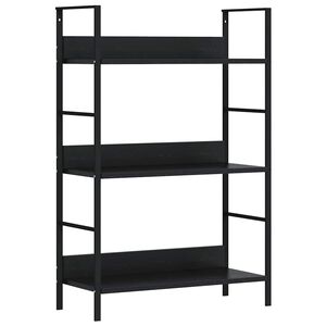 vidaXL Knjižna polica 3-nadstropna črna 60x27,6x90,5 cm inž. les
