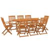 vidaXL Vrtna jedilna garnitura 9-delna 180x90x75 cm trden akacijev les