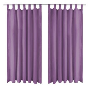 vidaXL Zavese iz mikro satena 2 kosa z zankami 140x225 cm lila barve