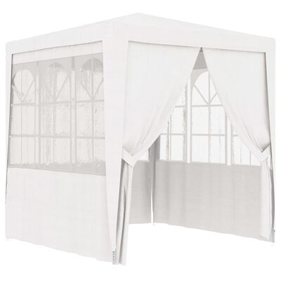 vidaXL Profesionalen vrtni šotor s stranicami 2,5x2,5 m bel 90 g/m²