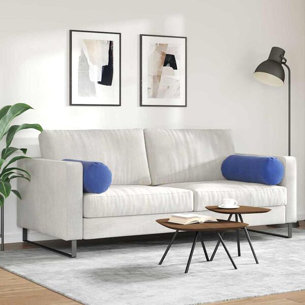 vidaXL Blazine 2 pcs Policijska modra &Oslash; 25 x 70 cm Žametna tkanina