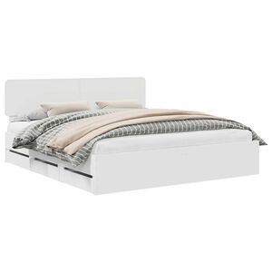 vidaXL Konstrukcija postelje Bela 180 x 200 cm Konstruirano leseno