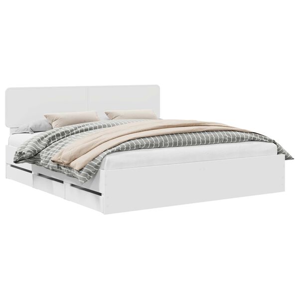 vidaXL Konstrukcija postelje Bela 180 x 200 cm Konstruirano leseno