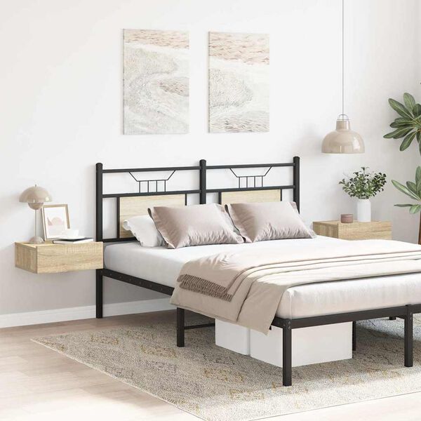 vidaXL Stenske nočne omarice 2 kosa sonoma hrast 40x30x15 cm inž. les