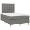 vidaXL Box spring postelja z vzmetnico temno siva 120x190 cm blago