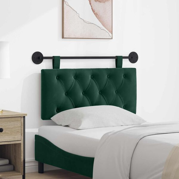 vidaXL Visoki naslon za glavo Temno zelena 90 x 55 x 7 cm Žamet