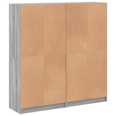 vidaXL Knjižna omara z vrati siva sonoma 136x37x142 cm inženirski les