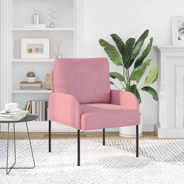 vidaXL Sedežne garniture z blazino 55cm Roza Vezani les