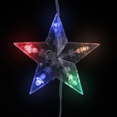 vidaXL LED zavesa z zvezdicami 500 LED lučk barvna 8 funkcij