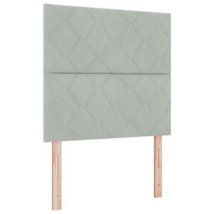 vidaXL LED Box Spring Postelja Svetlo siva 90 x 190 cm Žamet