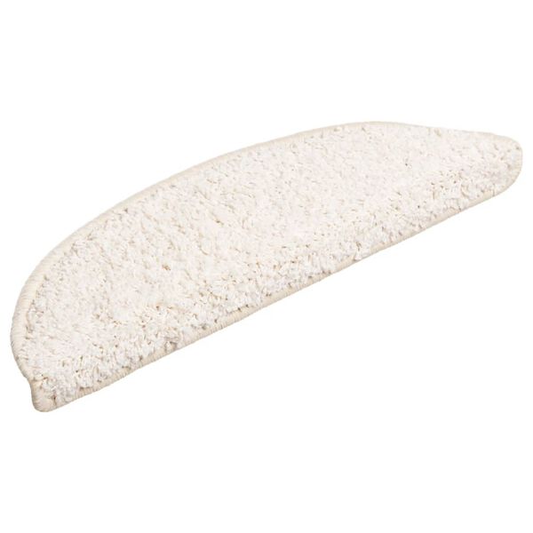 vidaXL Stopni&scaron;čne preproge 10 kosov 56x17x3 cm bele polkrožne