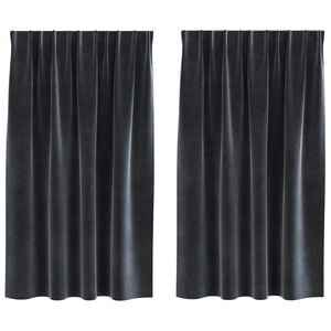 vidaXL Zatemnitvene zavese 2 pcs Temno siva 140 x 140 cm Žamet