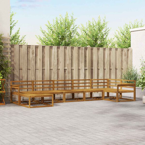 vidaXL Zunanja garnitura za sedenje 7 pcs Naravna Masiven les akacije