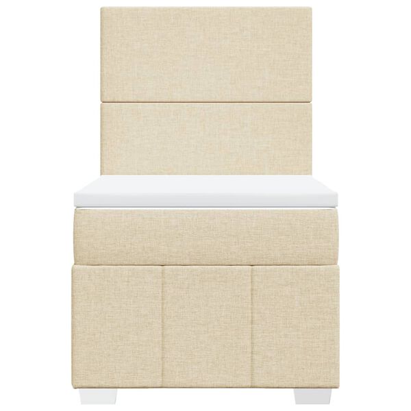 vidaXL Box spring postelja z vzmetnico krem 80x200 cm blago