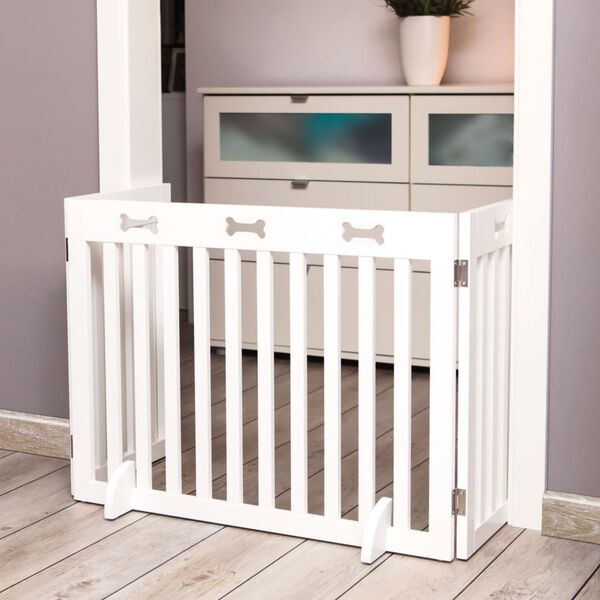 TRIXIE Pregrada za pse 3-delna MDF 82-124 cm bela