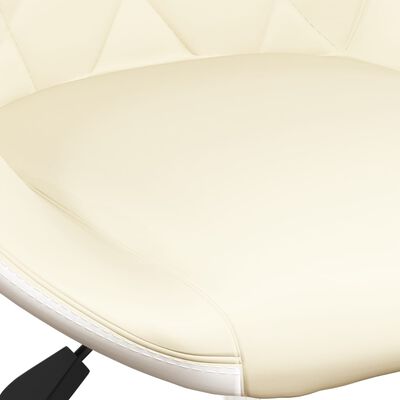 vidaXL Vrtljivi jedilni stoli 2 kosa krem in belo umetno usnje