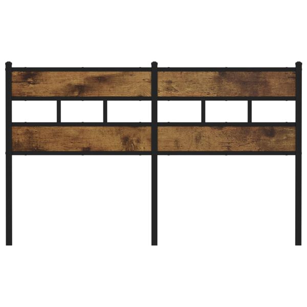 vidaXL Nadomestno vzglavje dimljeni hrast 150 cm železo/inženirski les