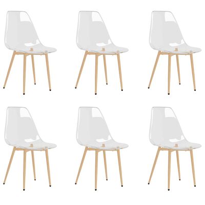vidaXL Jedilni stoli 6 kosov transparentni PET