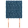 vidaXL Vzglavje postelje temno modro 80x7x118/128 cm žametno