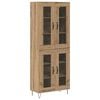 vidaXL Visok predalnik Umetni hrast 69,5 x 34 x 90 cm Konstruiran les