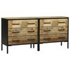 vidaXL Stranske omare 70 x 35 x 70 cm Rjava Trden robusten mangov les