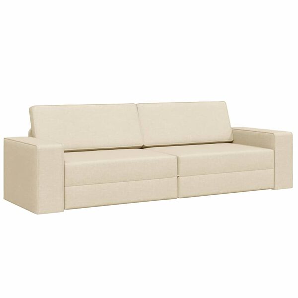 vidaXL Sofa postelja krema 245 x 78 x 77 cm blago
