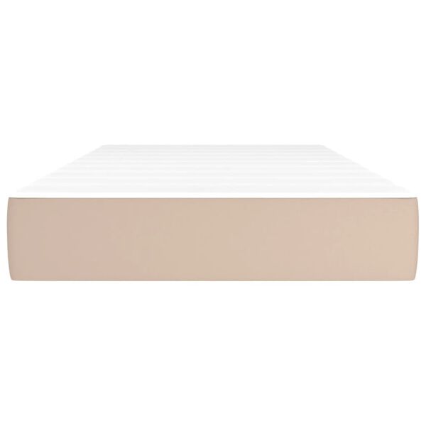 vidaXL Vzmetnica z žepkasto vzmetjo srednje trdote kapučino 100x200x20 cm um. usnje