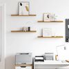 vidaXL Stenska polica s polico 4 pcs Bež 60 x 9 x 3 cm Konstruiran les