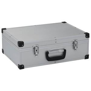 vidaXL Kovček za orodje 46x33x16 cm srebrn aluminij