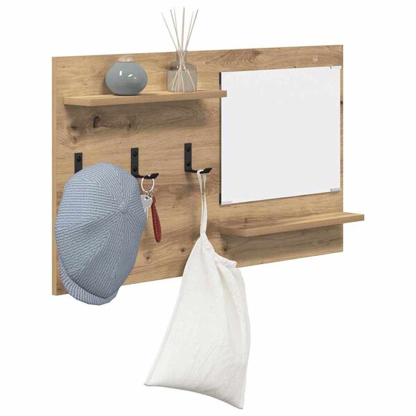 vidaXL Nadwyčajna obešalnik za plašče Umetni hrast 90 x 10 x 50 cm