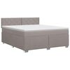 vidaXL Postelja boxspring z vzmetnico Taupe 160 x 200 cm Blago
