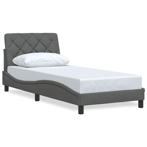 vidaXL Posteljni okvir brez vzmetnice temno siv 80x200 cm blago