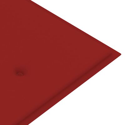 vidaXL Blazina za vrtno klop rdeča 150x50x3 cm