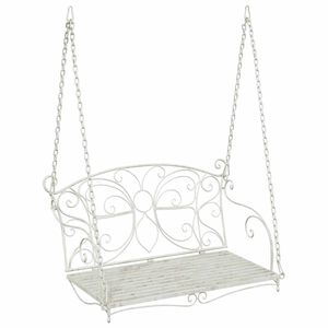 vidaXL Gugalna klop Jeklo 105,5 x 61 x 56 cm Antik bela