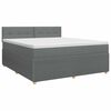 vidaXL Postelja boxspring z vzmetnico Temno siva 140 x 190 cm Blago