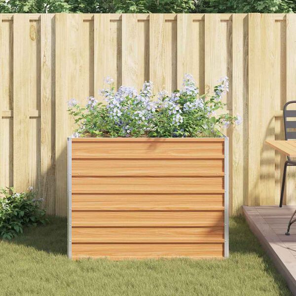 vidaXL Vrtna visoka greda Svetlo rjava 100 x 100 x 77 cm