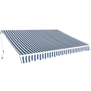 vidaXL Ročno zložljiva tenda 350 cm modro/bela