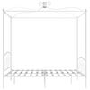 vidaXL Posteljni okvir z ogrodjem za baldahin bel kovinski 160x200 cm