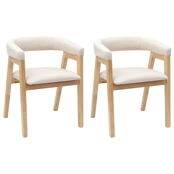 vidaXL Jedilni stoli 2 pcs Naravna 54 x 57 x 73 cm