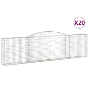 vidaXL Obokane gabion ko&scaron;are 20kosa 400x30x100/120 cm pocinkano železo