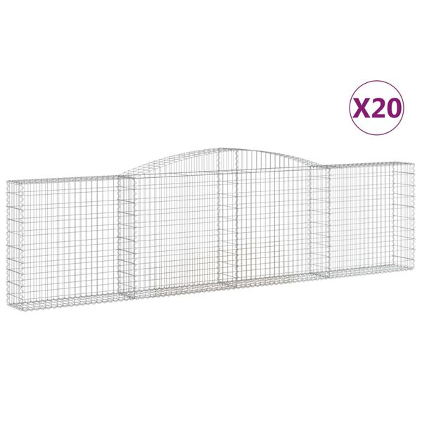 vidaXL Obokane gabion košare 20kosa 400x30x100/120 cm pocinkano železo