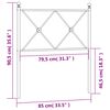 vidaXL Kovinsko nadomestno vzglavje črno 80 cm