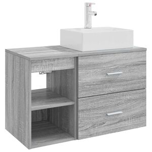 vidaXL Komplet pohi&scaron;tva za kopalnico 2 pcs Siva Sonoma Inženirski les