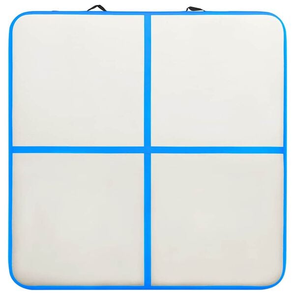 vidaXL Napihljiva gimnastična podloga s tlačilko 200x200x10 cm modra
