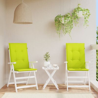 vidaXL Blazine za vrtne stole 2 kosa svetlo zelene 120x50x3 cm blago