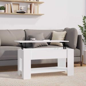 vidaXL Klubska mizica bela 101x49x52 cm konstruiran les
