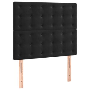 vidaXL Vzglavje postelje črno 80x5x118/128 cm žametno