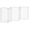 vidaXL Ograda za pse z vrati zložljiva 6 panelov bela 300cm topolovina